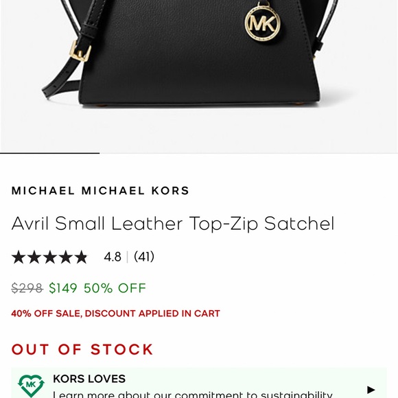 Michael Kors Avril Small Pebbled Leather Satchel - NWOT - black w/ gold - Picture 2 of 9